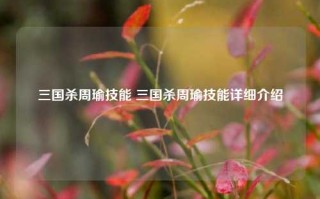 三国杀周瑜技能 三国杀周瑜技能详细介绍