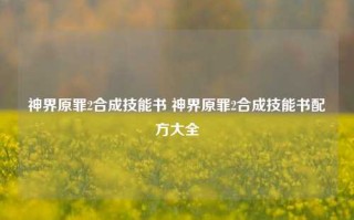 神界原罪2合成技能书 神界原罪2合成技能书配方大全