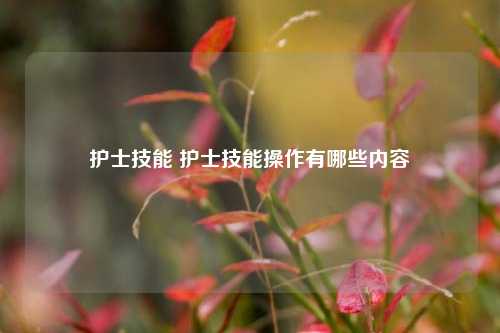 护士技能 护士技能操作有哪些内容-第1张图片